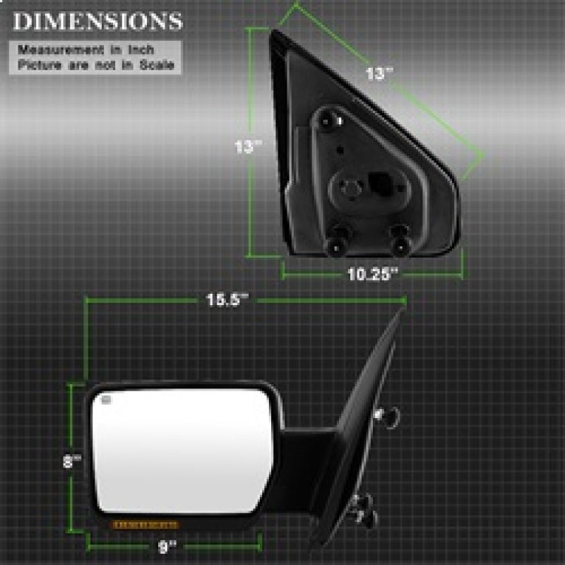 SPYDER Xtune Ford F150 07-14 Power Heated Amber LED Signal OE Mirror Left MIR-03349EH-P-L 9935336