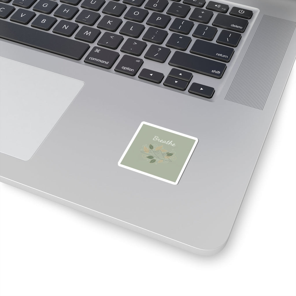 Breathe Mountain Sticker | Nature Vibes Decal, Minimal Forest Moon Phase Style