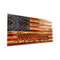 Wooden American Flag with We the People Engraving