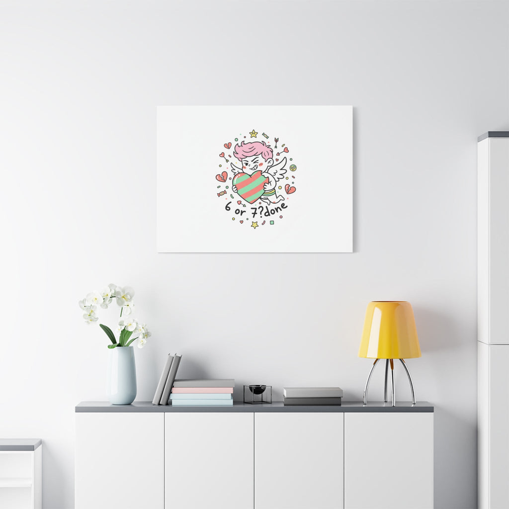 Weird Cupid heart illustration Canvas | Weird Valentine, quirky chaotic love