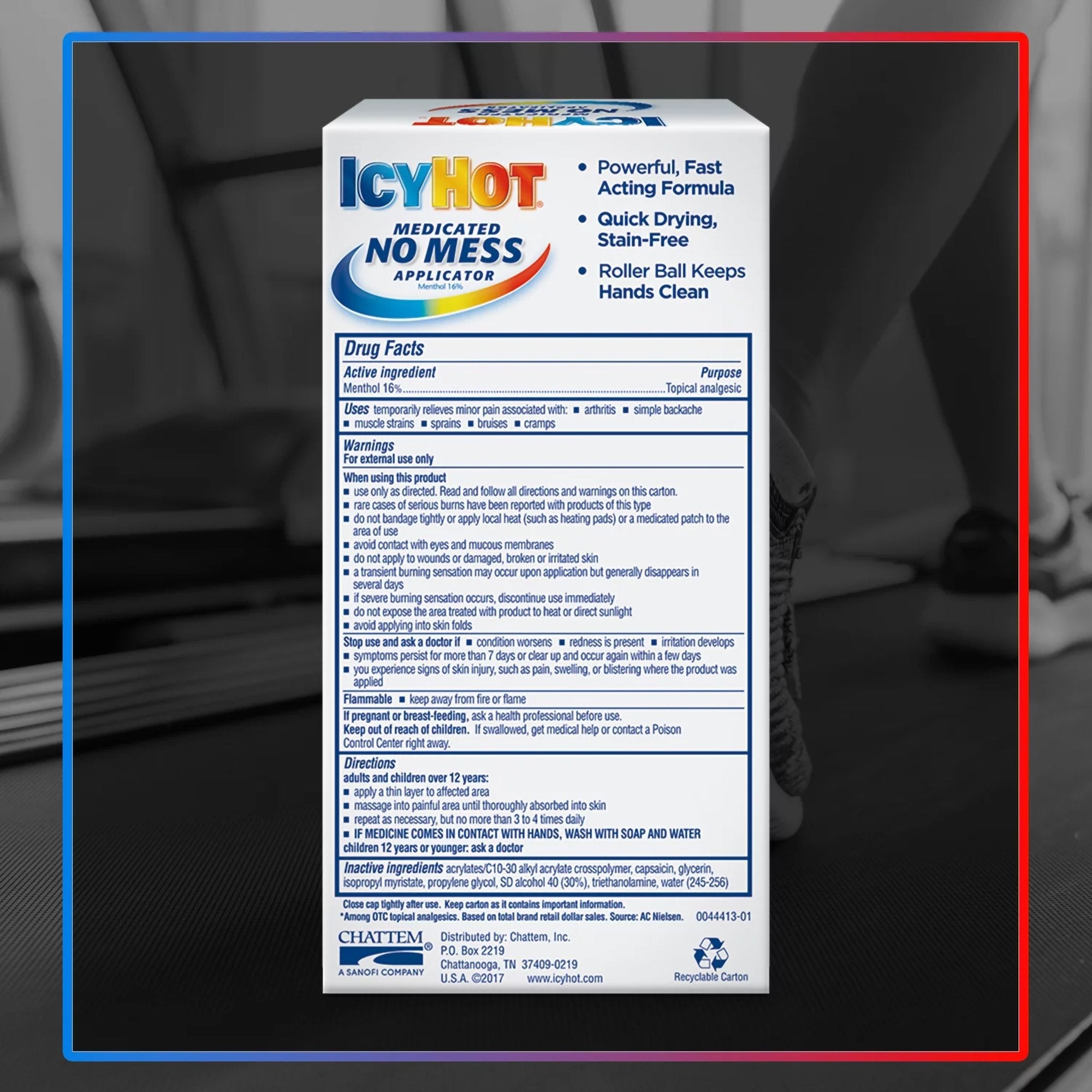 Icy Hot Original No Mess Applicator Pain Relief Roll-On 04116700910