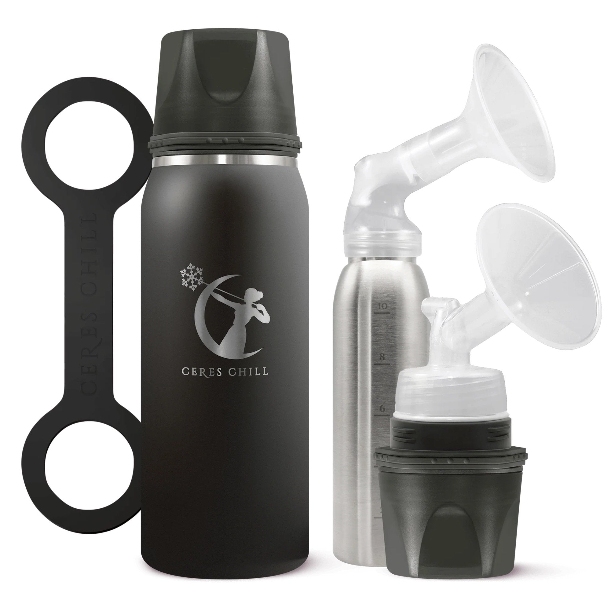 Ceres Chill OG Stainless Steel Breast Milk Chiller Container, Black CC-1-BC-L-BL