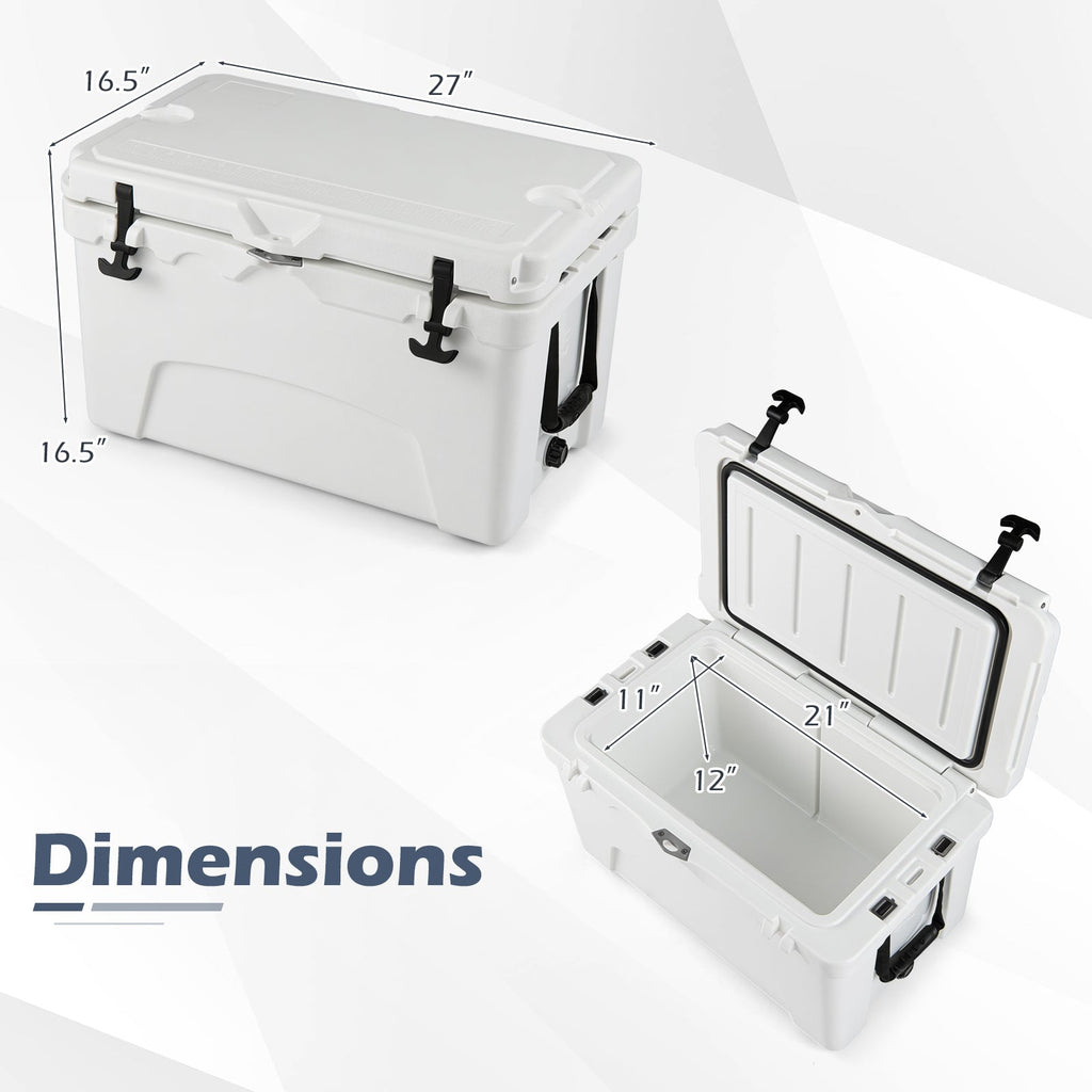 45 Quart Portable Hard Cooler Insulated Ice Chest Keeps Cool for up to 6 Days