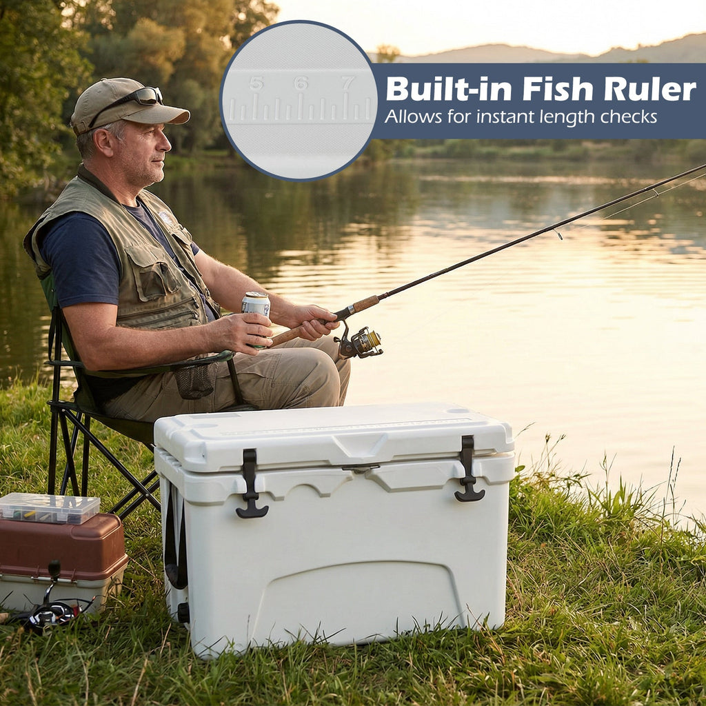 45 Quart Portable Hard Cooler Insulated Ice Chest Keeps Cool for up to 6 Days