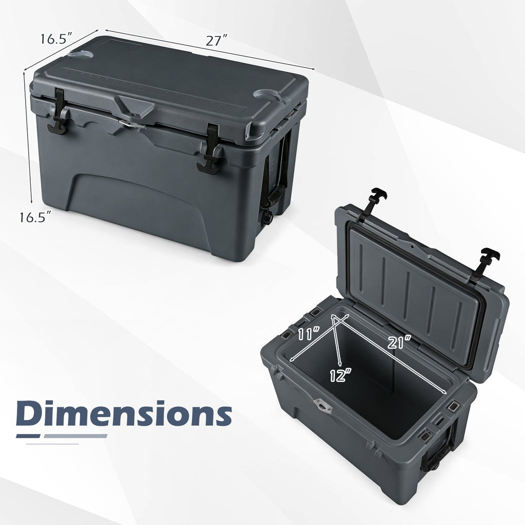 45 Quart Portable Hard Cooler Insulated Ice Chest Keeps Cool for up to 6 Days