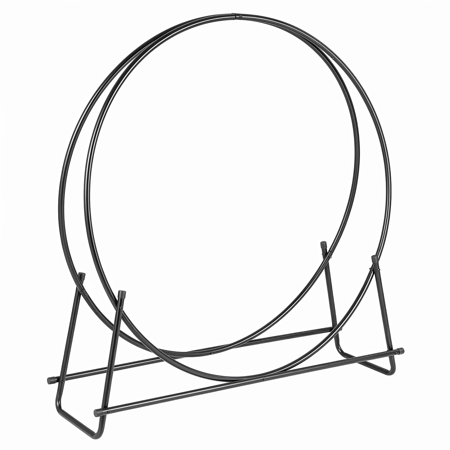 45" Round Firewood Rack with Heavy-Duty Metal Frame