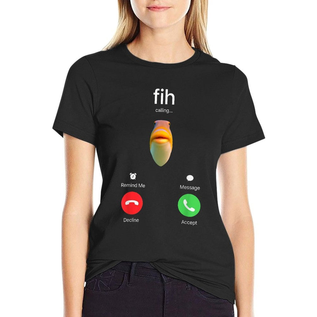 Fih Calling Accept Decline Funny Fishing Meme Fisherman  Moisture-wicking T-Shirt