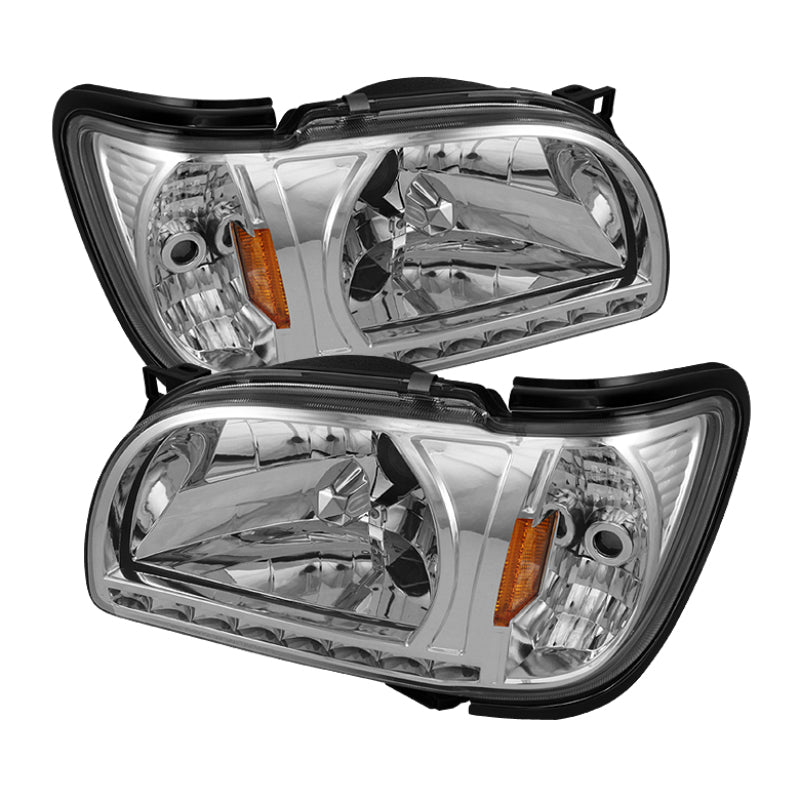 SPYDER Xtune Toyota Tacoma 01-04 1 Piece w/ Black Trim Corner Crystal Headlights HD-ON-TT01-1PC-LED-C 5056344