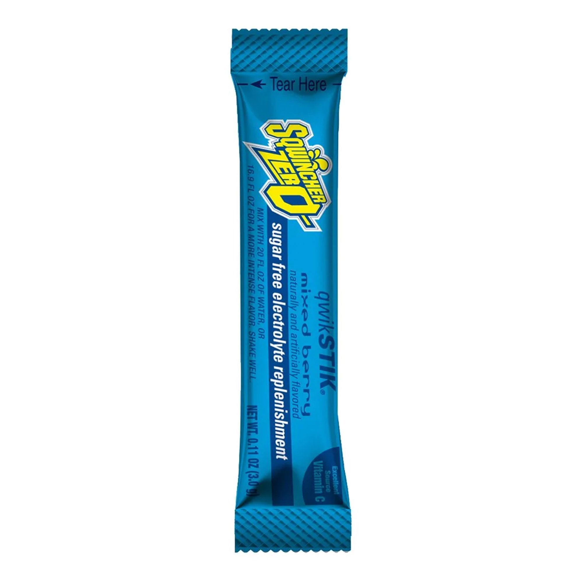 Sqwincher® Quik Stik® Zero Mixed Berry Electrolyte Replenishment Drink Mix 159060101