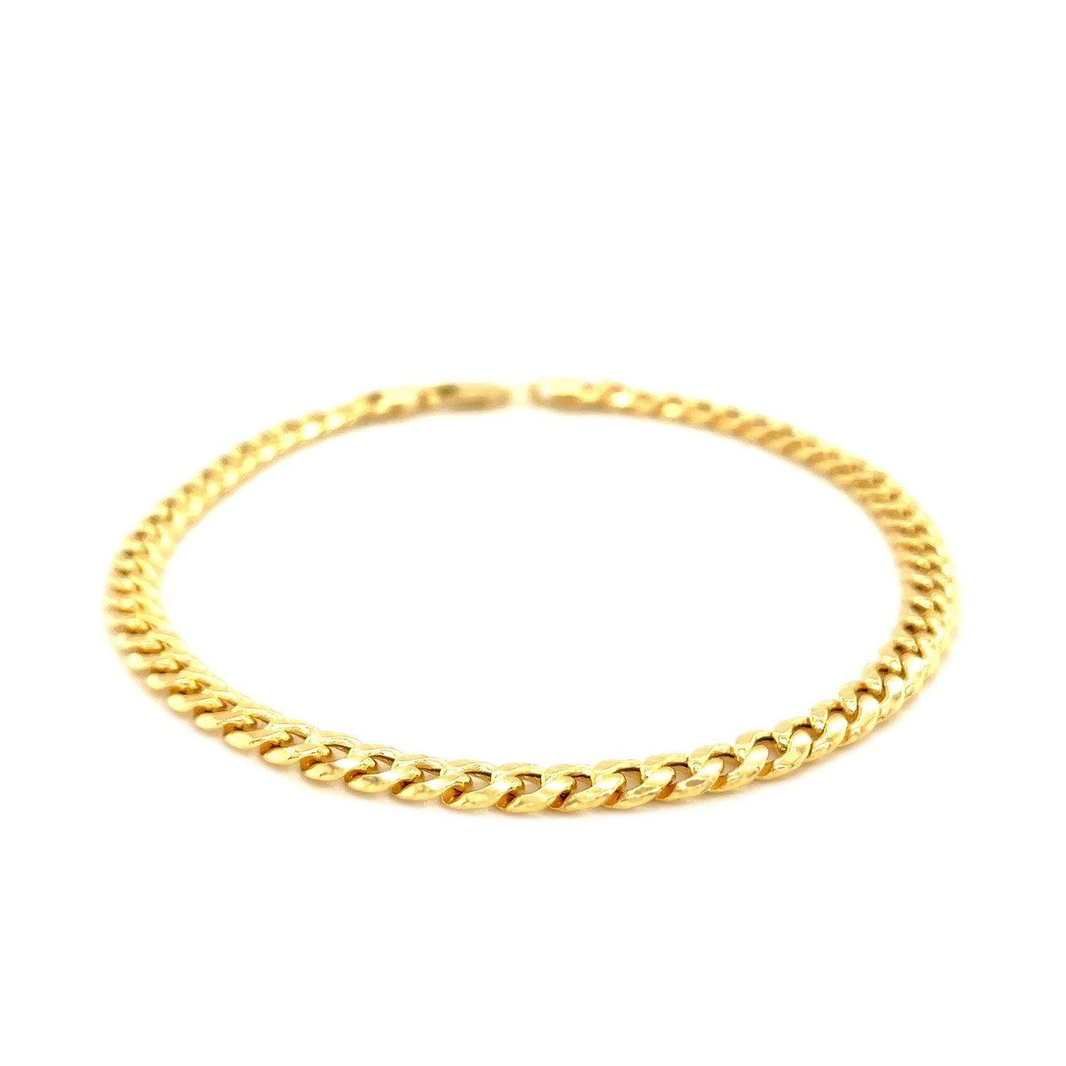 4.5mm 10k Yellow Gold Miami Cuban Semi Solid Bracelet - PhishStones Products