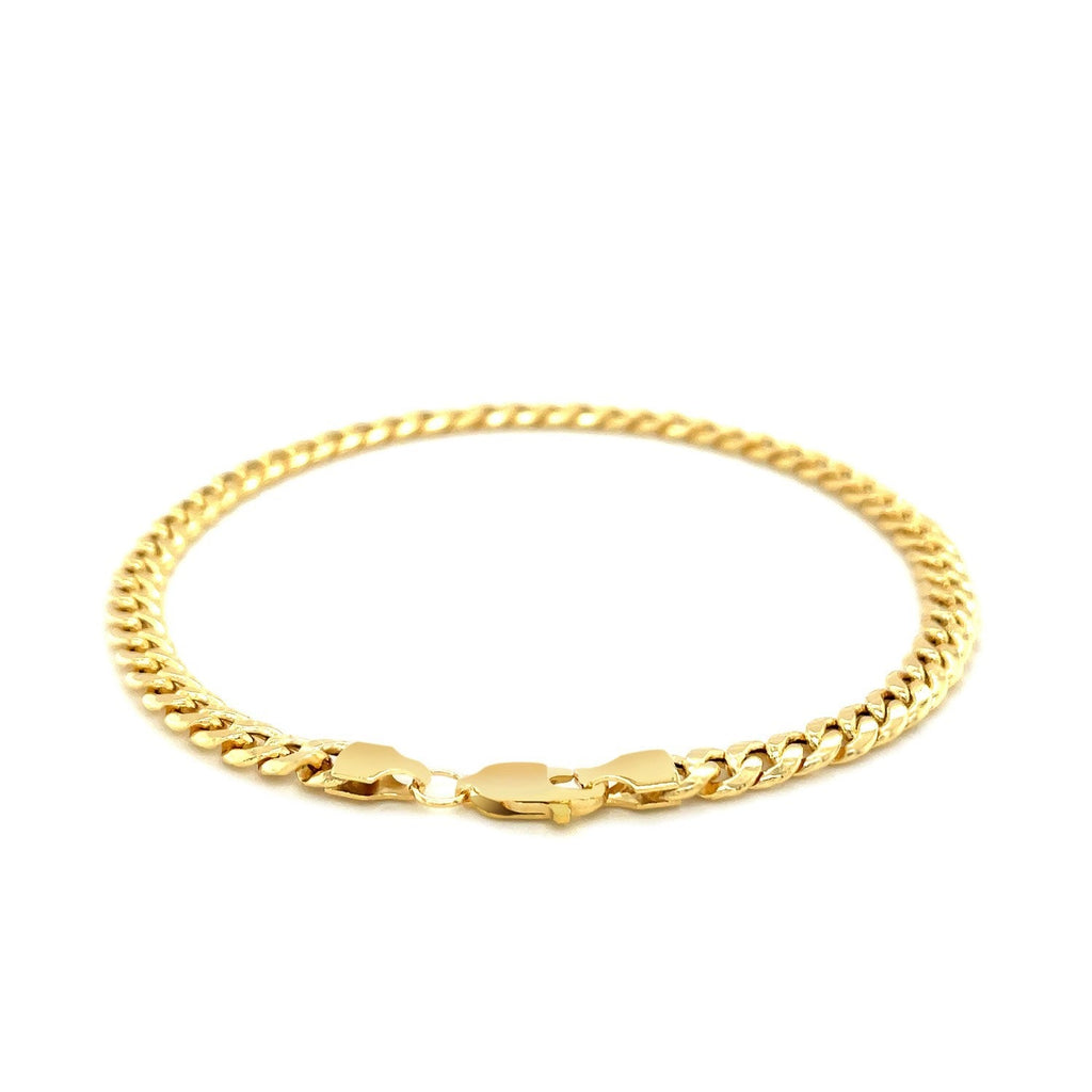 4.5mm 10k Yellow Gold Miami Cuban Semi Solid Bracelet - PhishStones Products