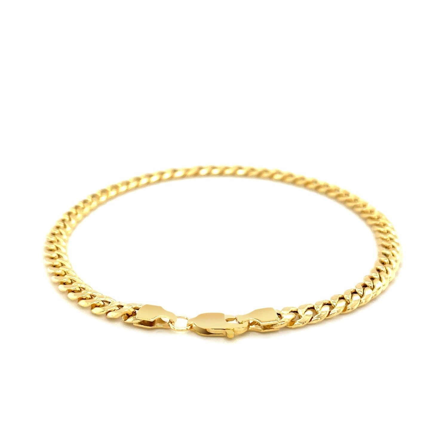 4.5mm 10k Yellow Gold Miami Cuban Semi Solid Bracelet - PhishStones Products
