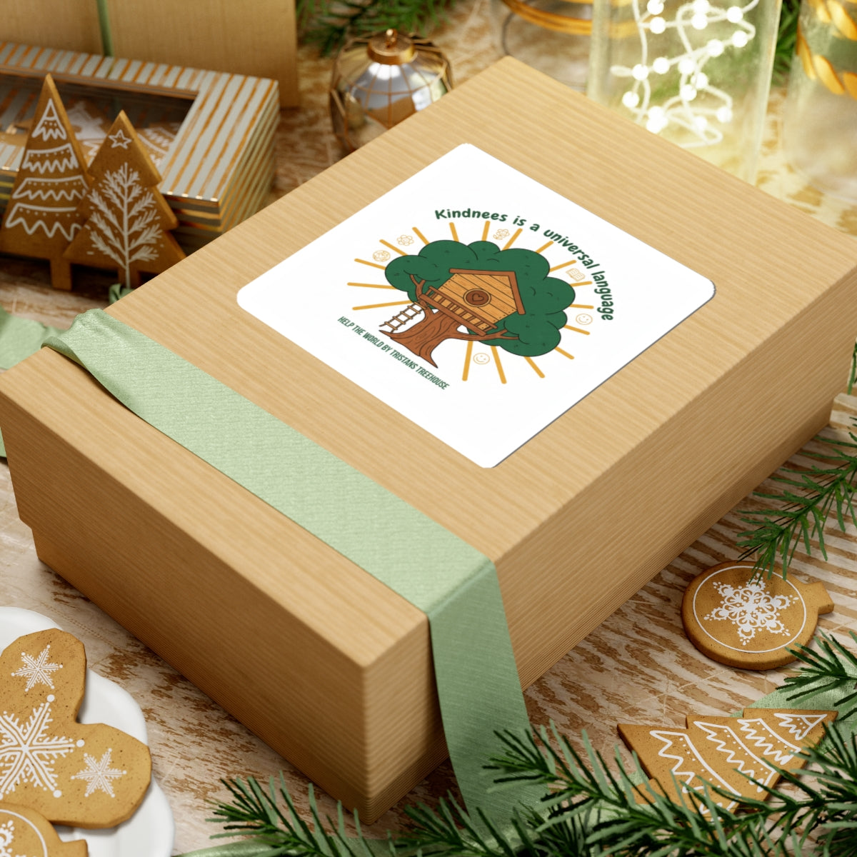 Kindness Is a Universal Language Sticker | Eco Humor, Treehouse Illustration