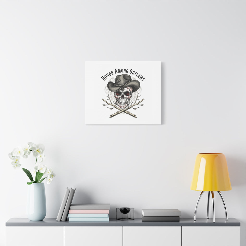 Honor Among Outlaws Canvas | Western Skull Art, Gothic Americana Desert Noir