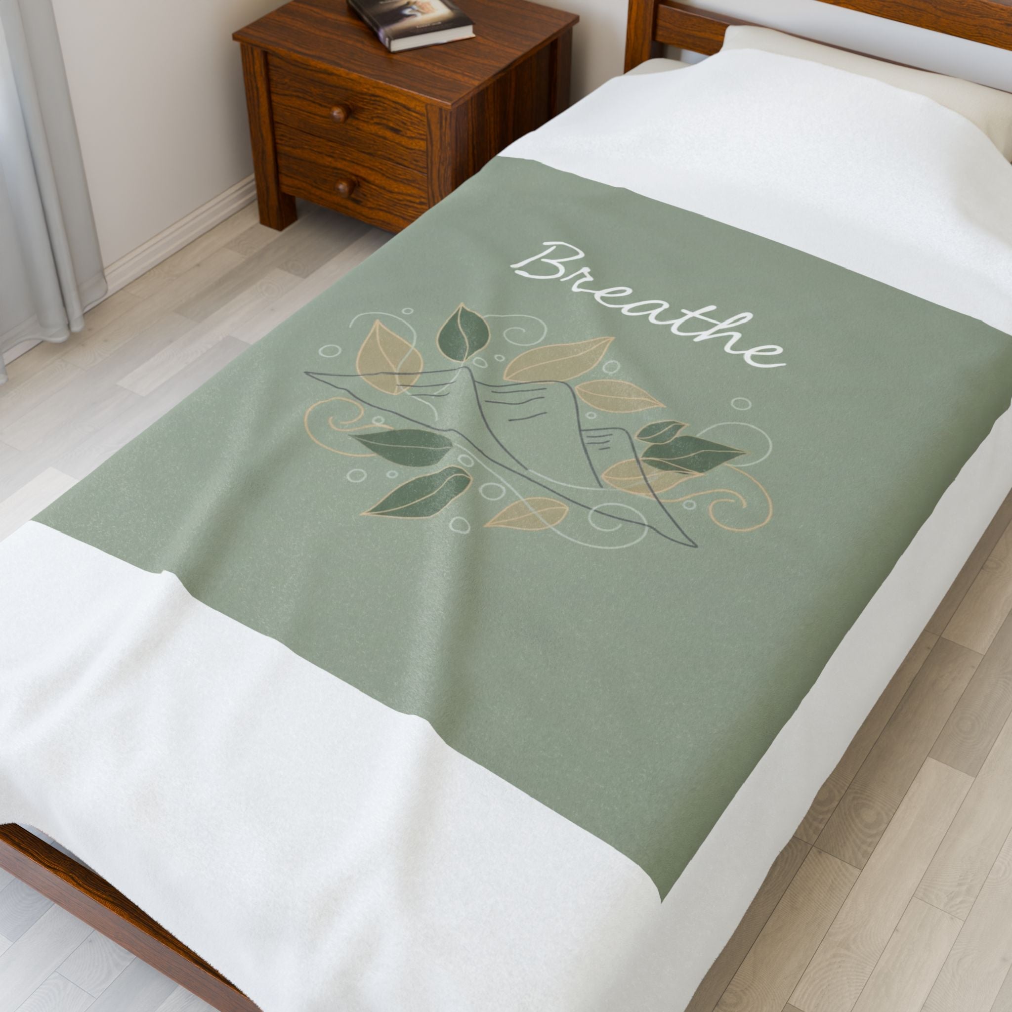 Breathe Mountain Line Blanket | nature vibes, calming forest symbols