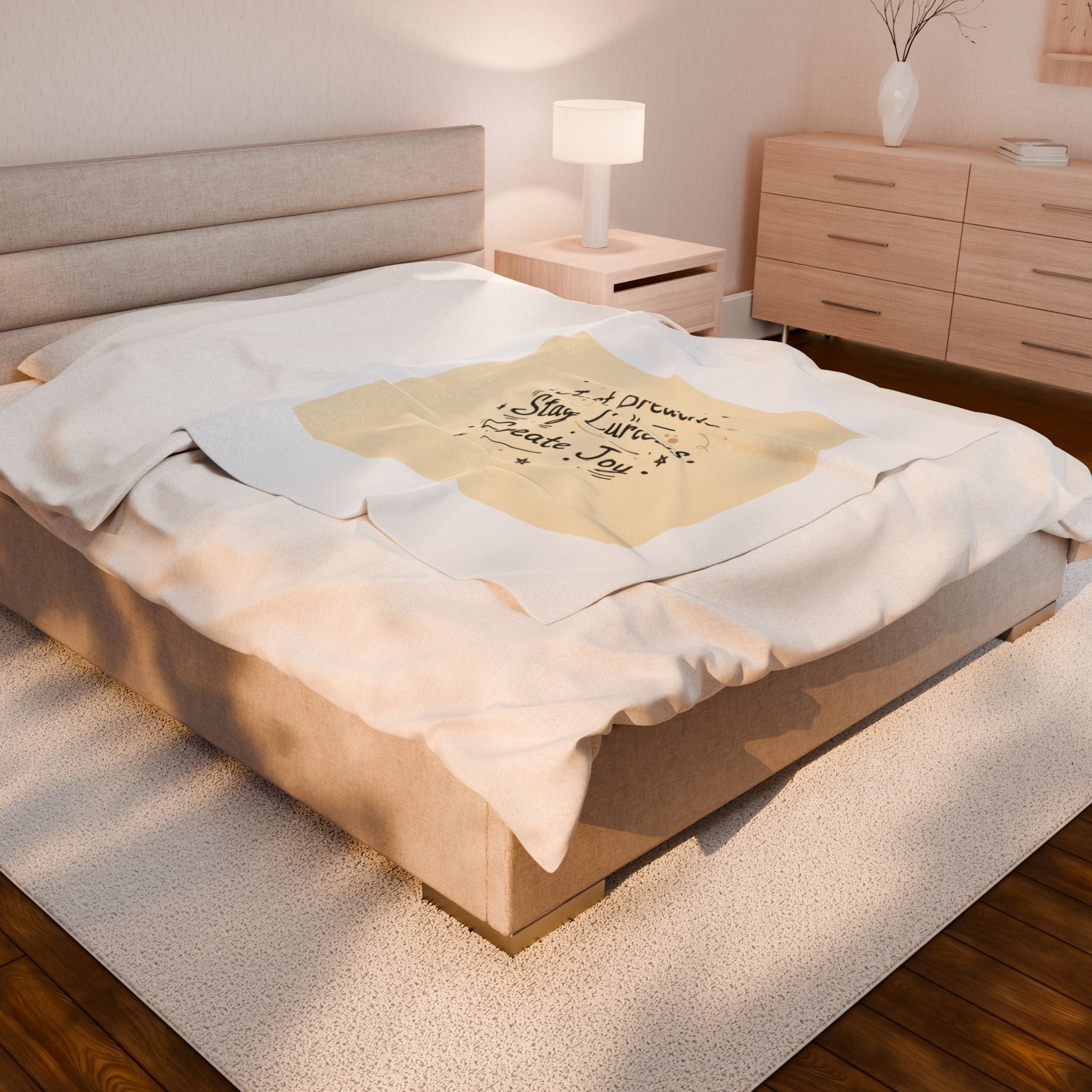 Just Breathe Stay Curious Create Joy Blanket | messy handwriting, doodle text