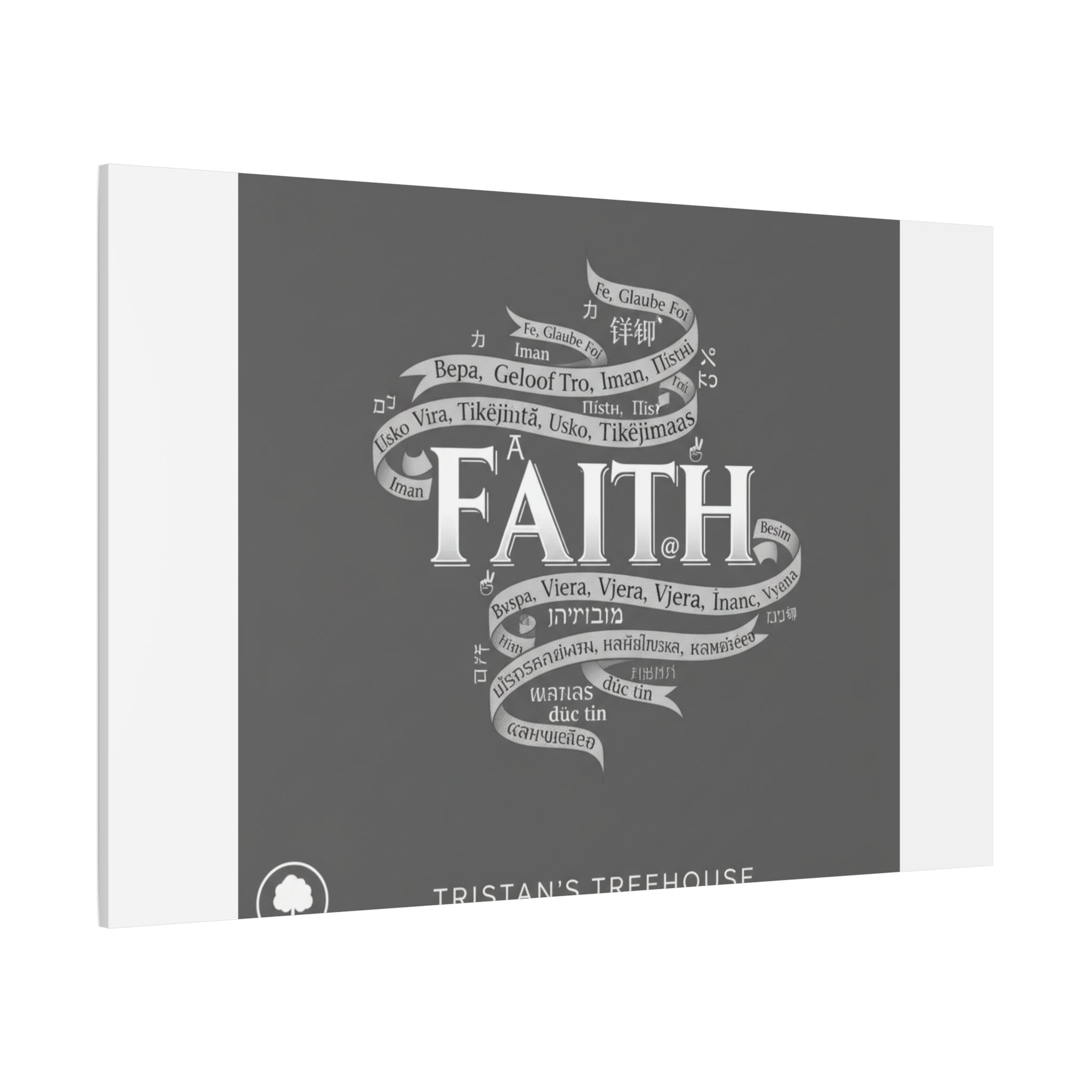 handwritten faith ribbon Canvas | sketch aesthetic, doodle design