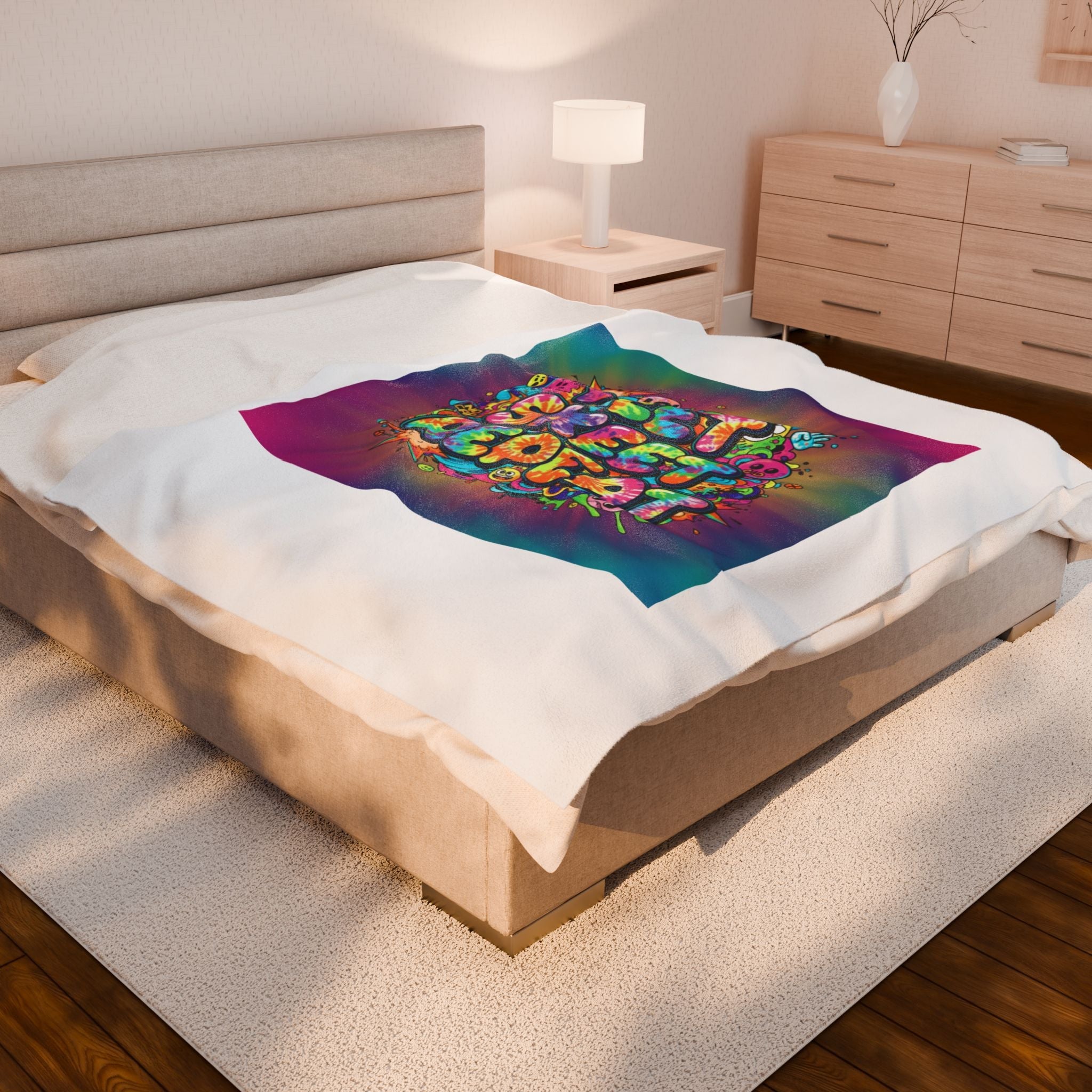 Yeet Skeet Repeat Velveteen Blanket | Slogan & Glitch Graphic
