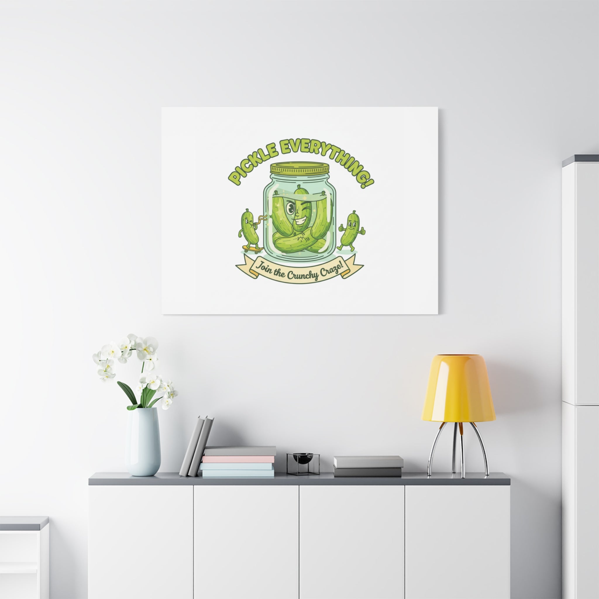 Pickle Everything! Matte Canvas | Brine Design, Pickle Lover Art