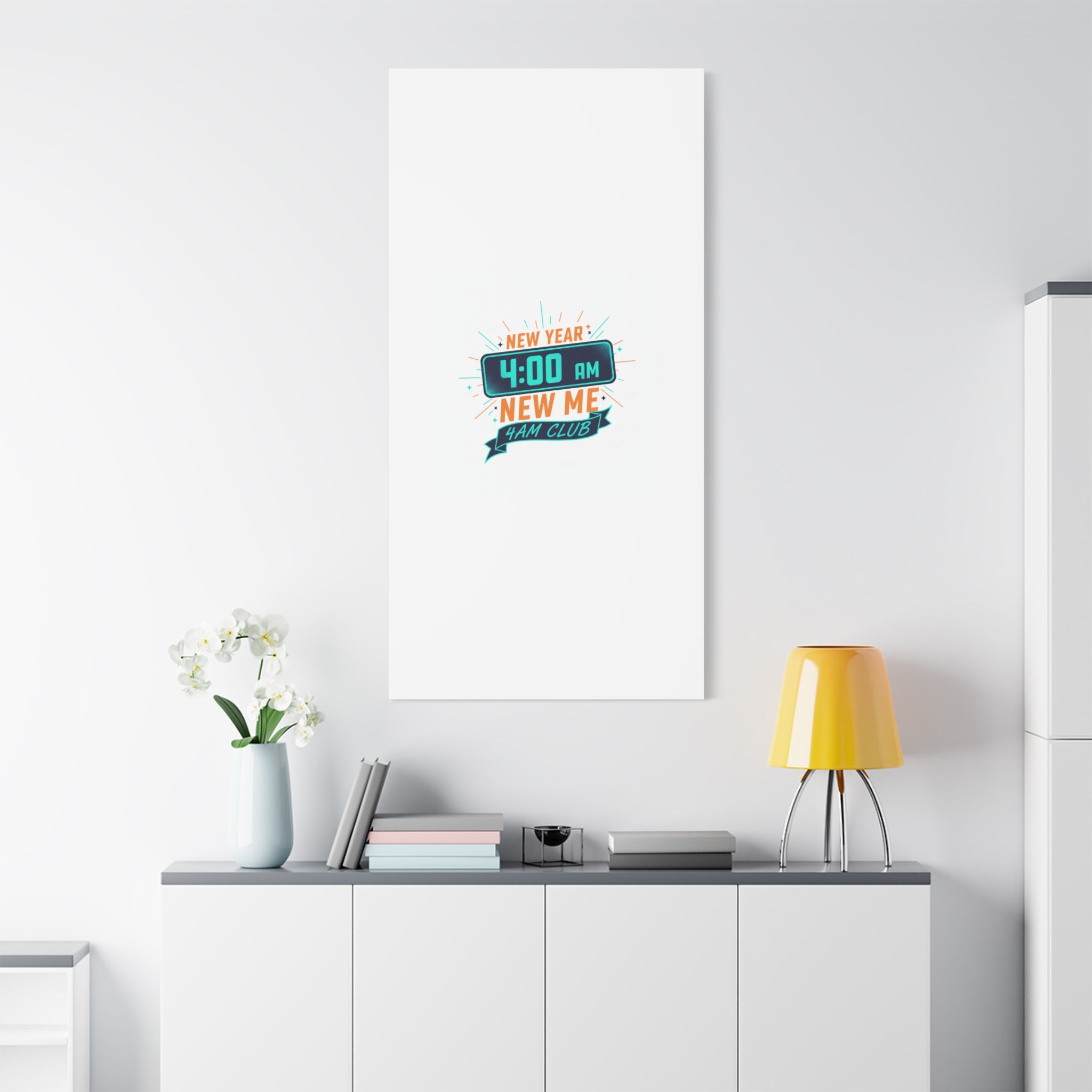 4AM Club New Year Graphic Canvas | Holiday Party Novelty, Festive New Year Decor