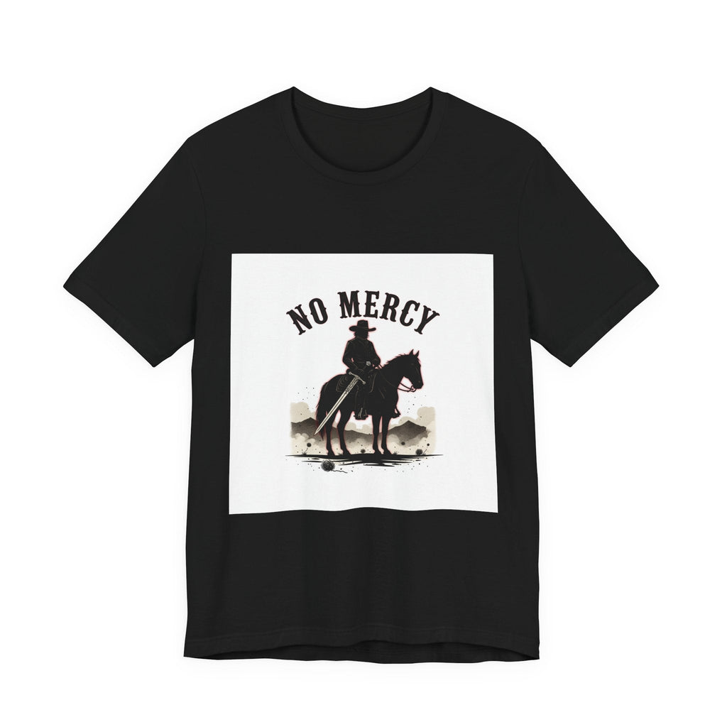 No Mercy Cowboy Skull Tee | Western-Gothic, desert noir design