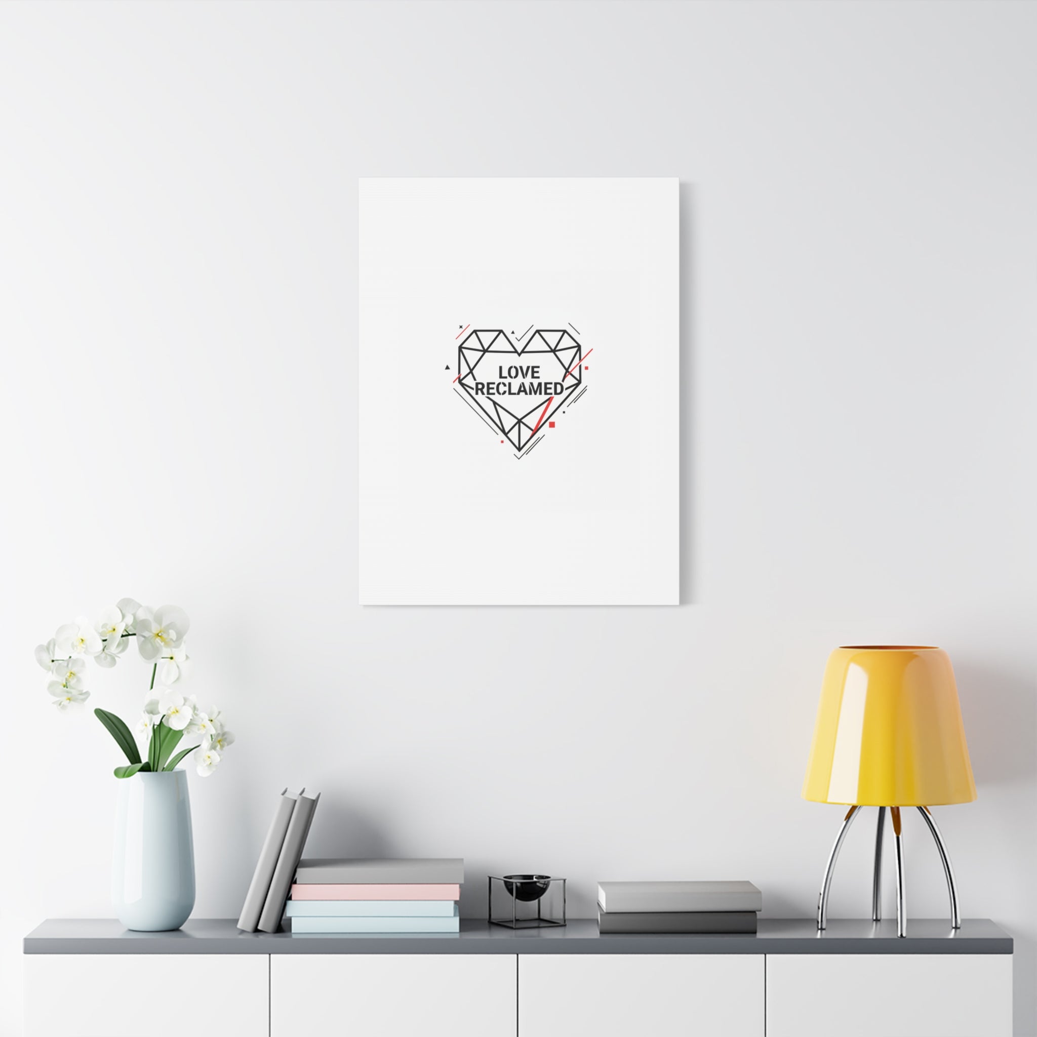 Love Reclaimed Canvas | modern heart design, minimalist love icon