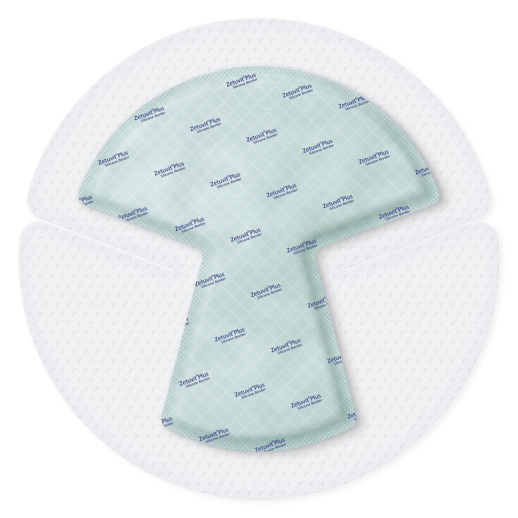 Zetuvit® Plus Silicone Border Super Absorbent Dressing, 10 x 10 Inch Heel 413911