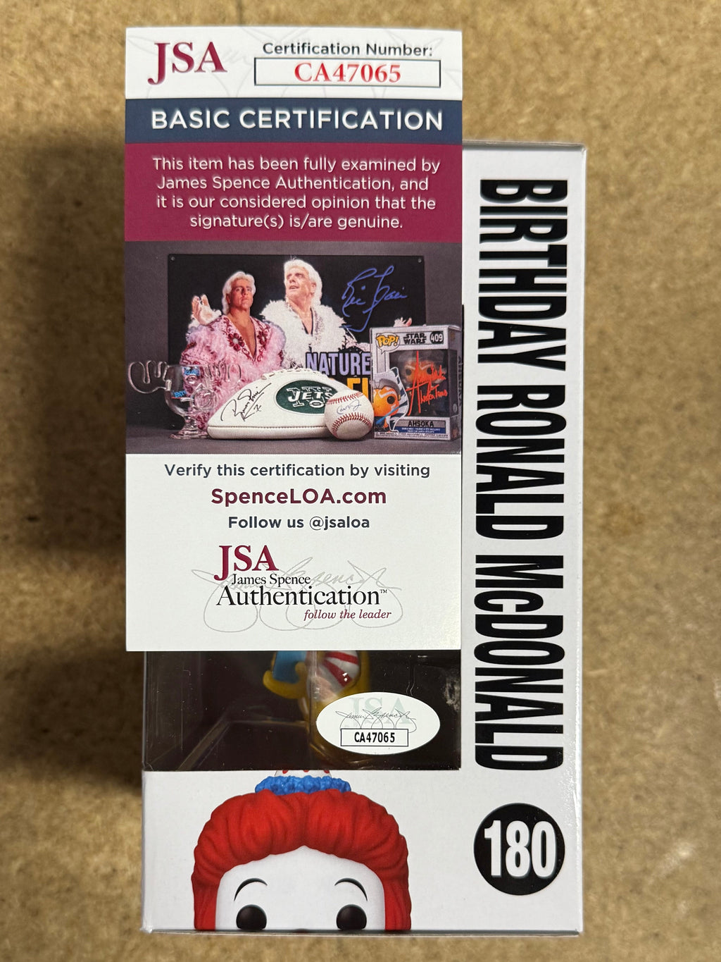 Squire Fridell Signed Birthday Ronald McDonald The Clown Funko Pop! #180 With JSA COA