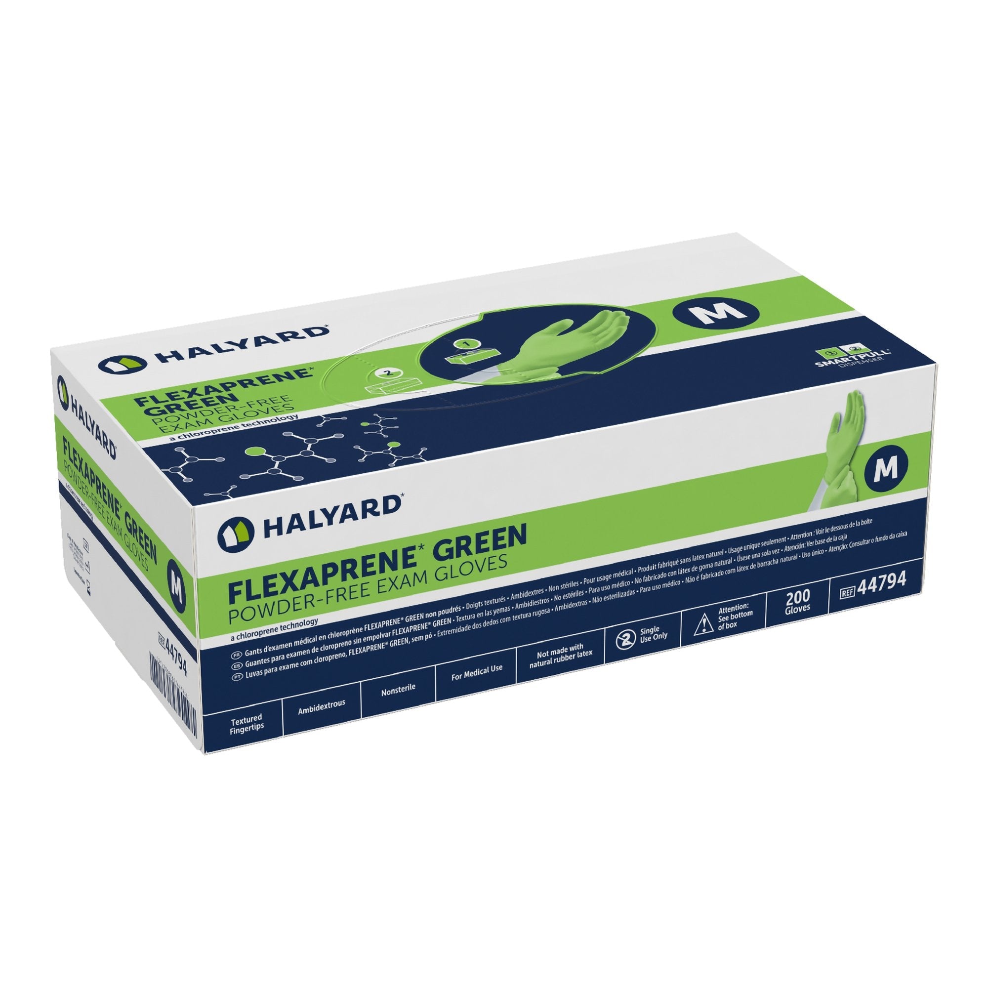 Flexaprene Green Chloroprene Exam Glove, Medium 44794