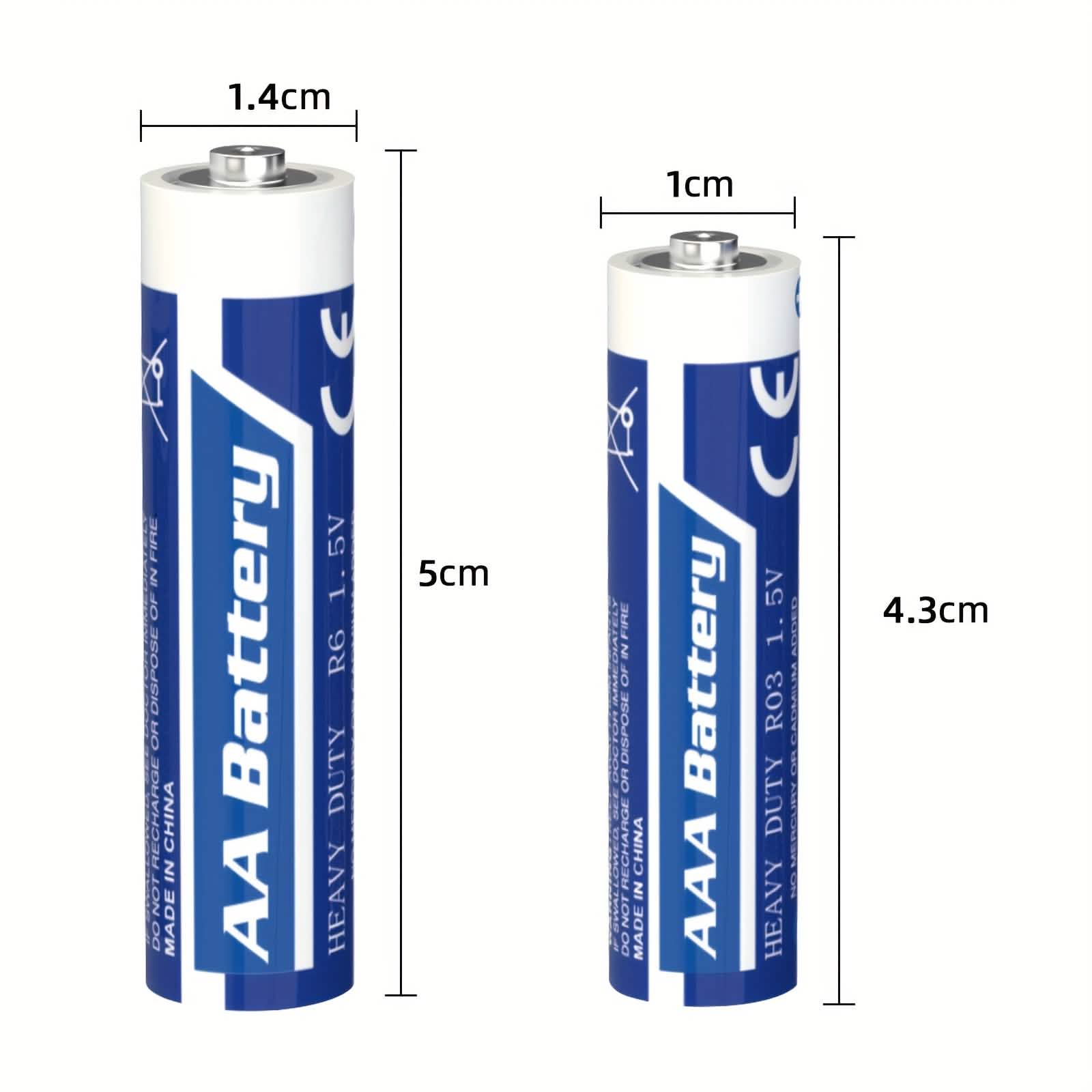 48 - Pack: AA + AAA Carbon Battery Combo – 1.5V, Non - Rechargeable - PhishStones Products