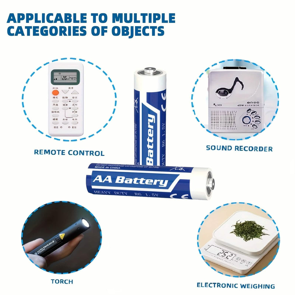 48 - Pack: AA + AAA Carbon Battery Combo – 1.5V, Non - Rechargeable - PhishStones Products