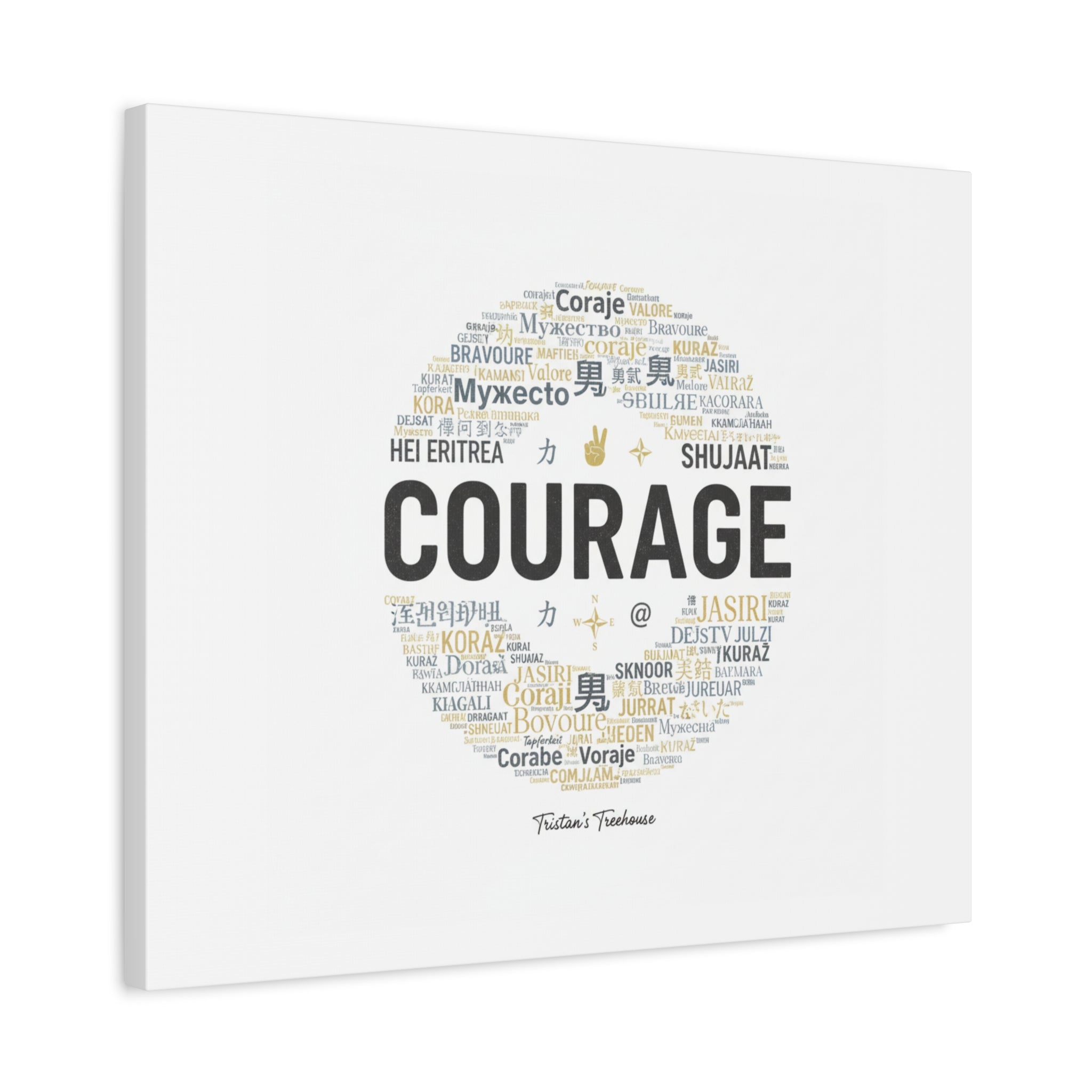 Courage Word Cloud Canvas | Fresh-Start Minimalism art print