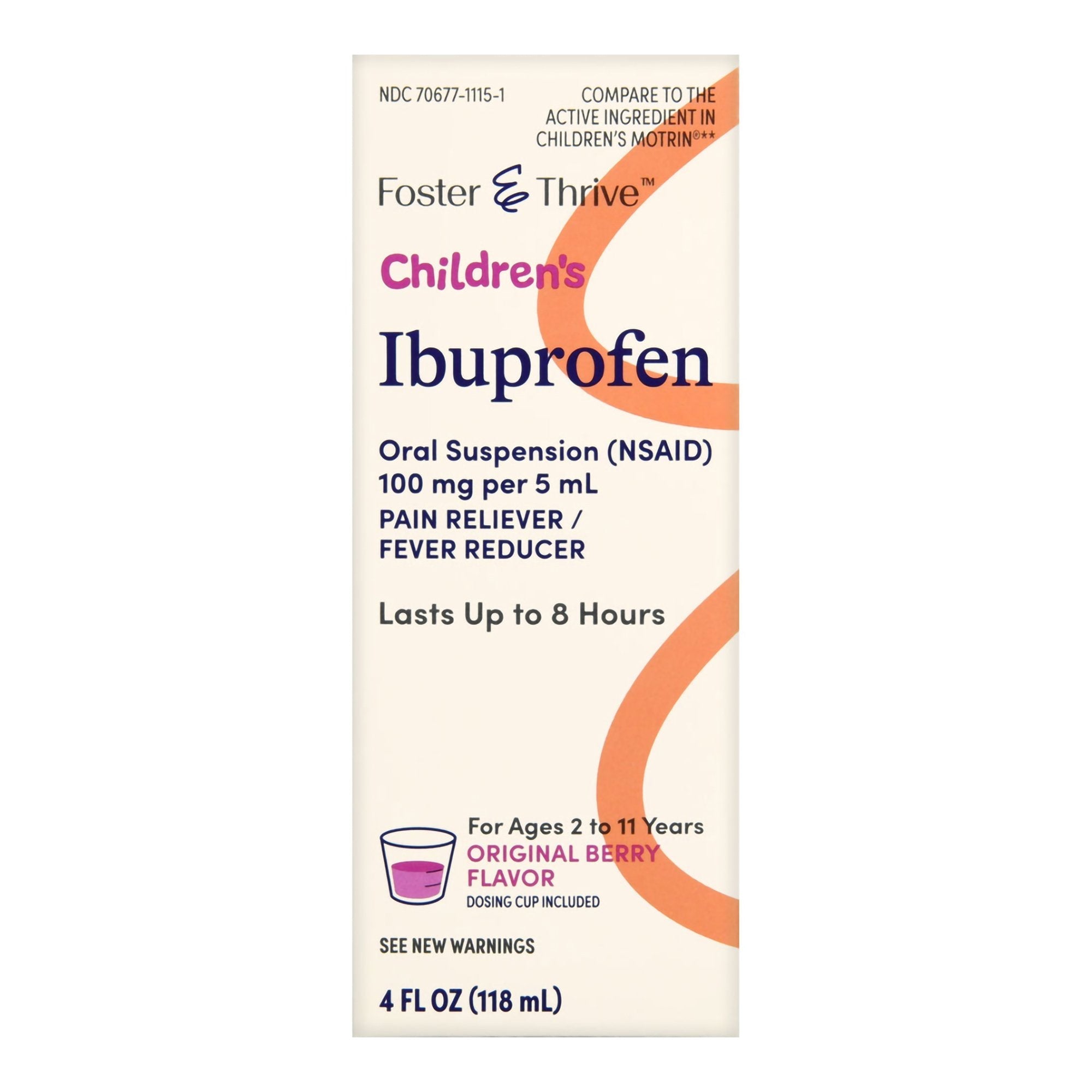 Foster & Thrive™ Children's Ibuprofen Oral Suspension Original Berry, 4 ounces 70677111501