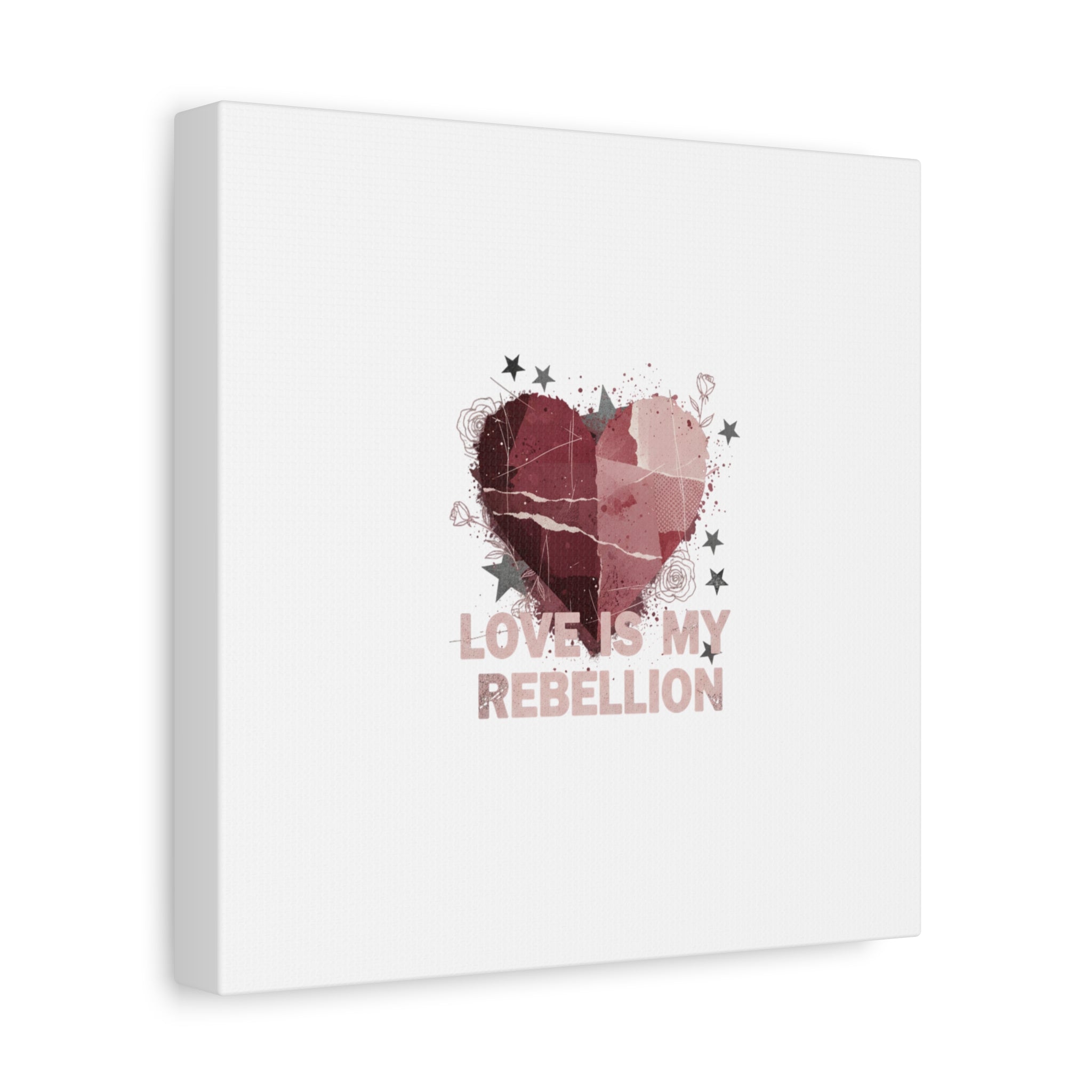 Love Is My Rebellion Canvas | Soft Grunge Hearts, Distressed Valentine Collage