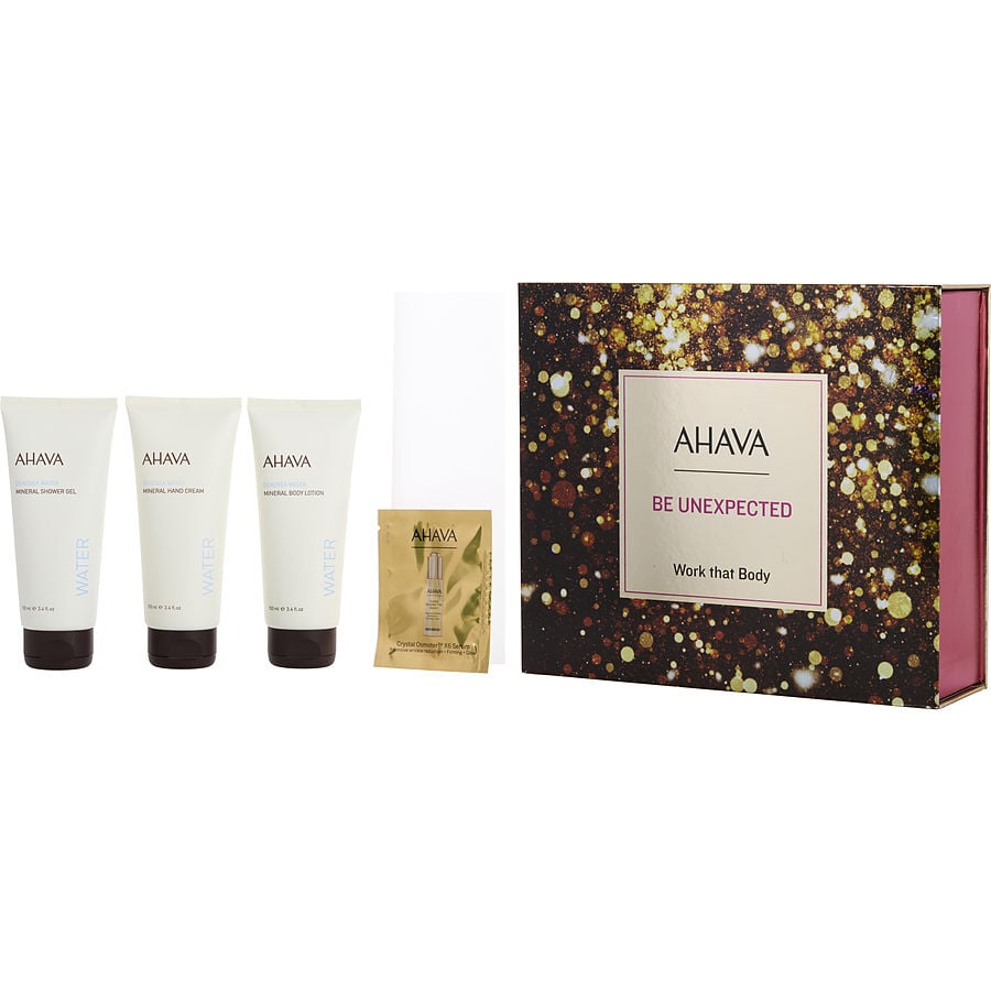 Be Unexpected Work That Body Set: Deadsea Water Mineral Body Lotion 100ml + Hand Cream 100ml + Shower Gel 100ml + Crystal Ostomer X6 Serum 0.5ml --4pcs