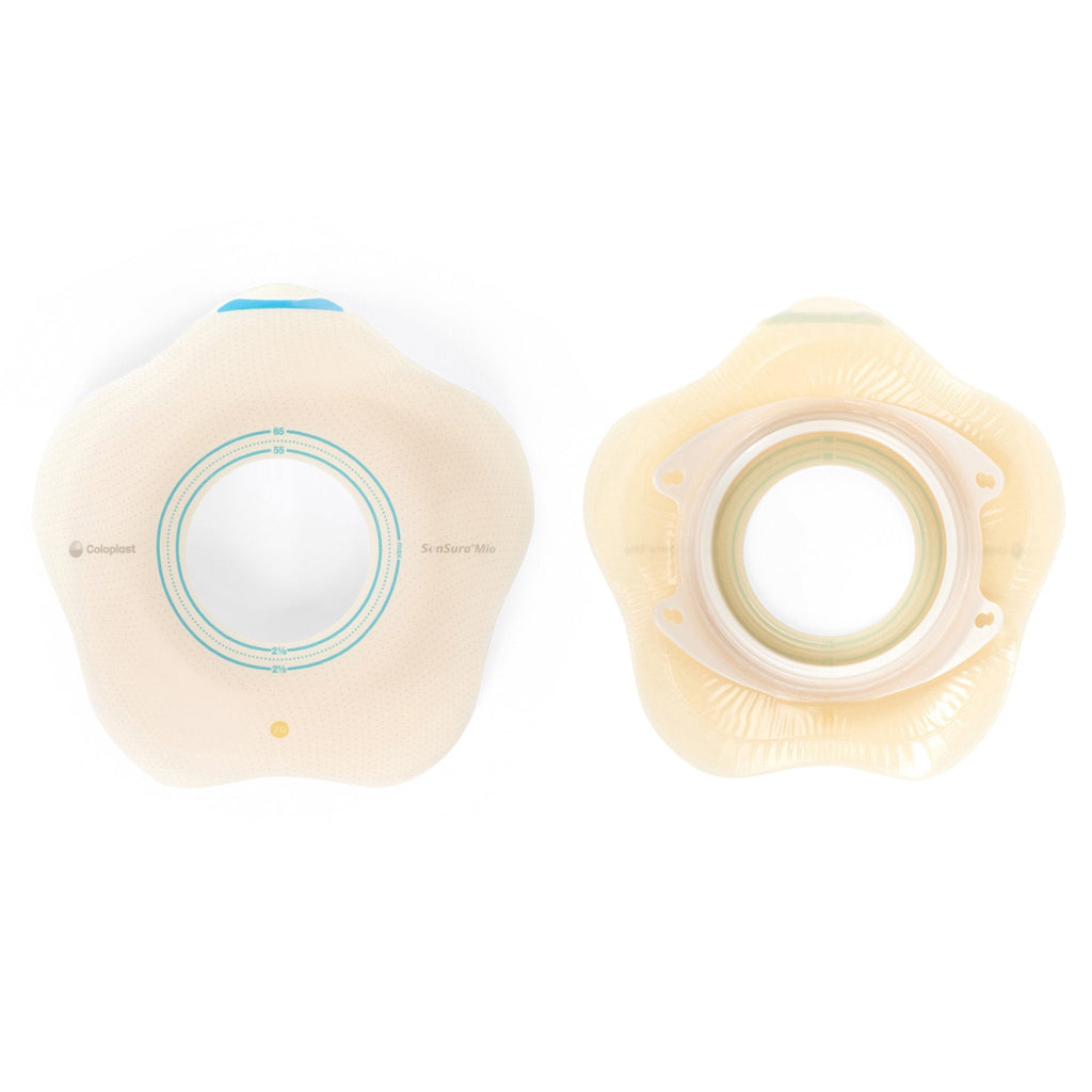 SenSura® Mio Click Convex Flip Ostomy Barrier, 40 mm Stoma Openings, Blue Match 18523