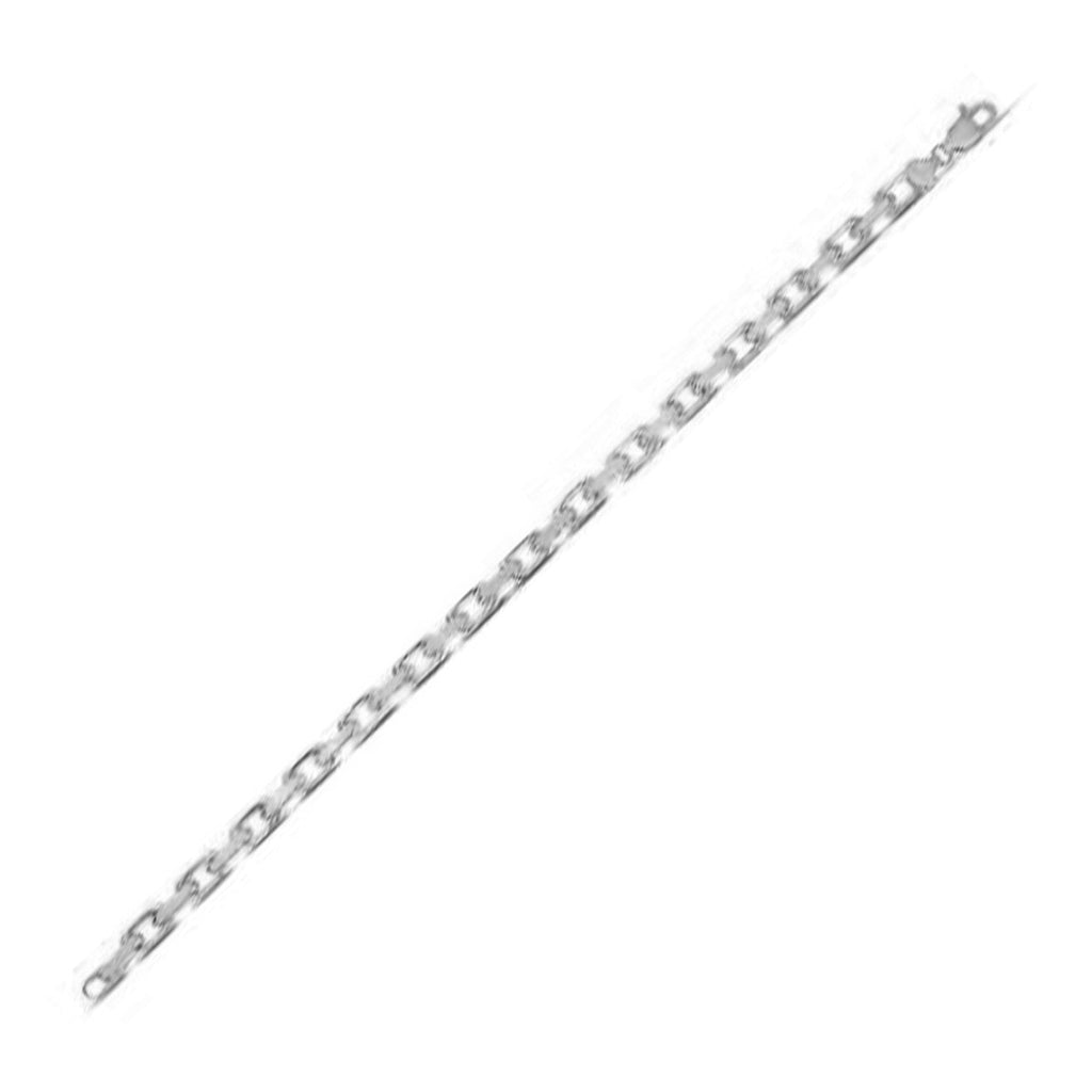4.8mm 14k White Gold French Cable Chain Bracelet - PhishStones Products