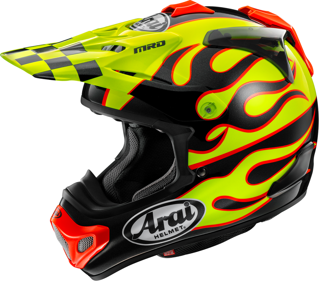 ARAI HELMETS, ARAI Helmets VX-Pro4 Flame Yellow Helmet - XS with Advanced Safety and Comfort Features