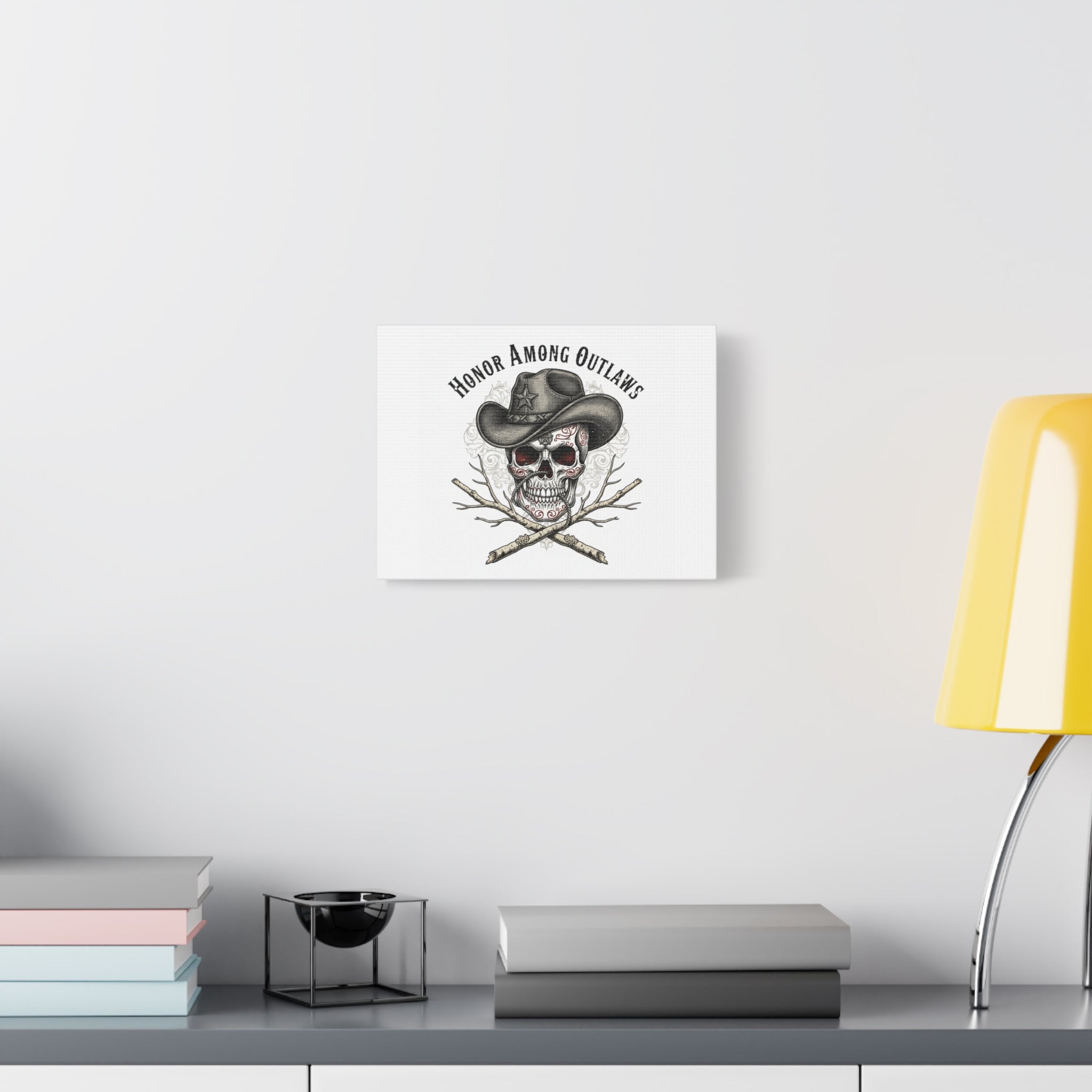 Honor Among Outlaws Canvas | Western Skull Art, Gothic Americana Desert Noir