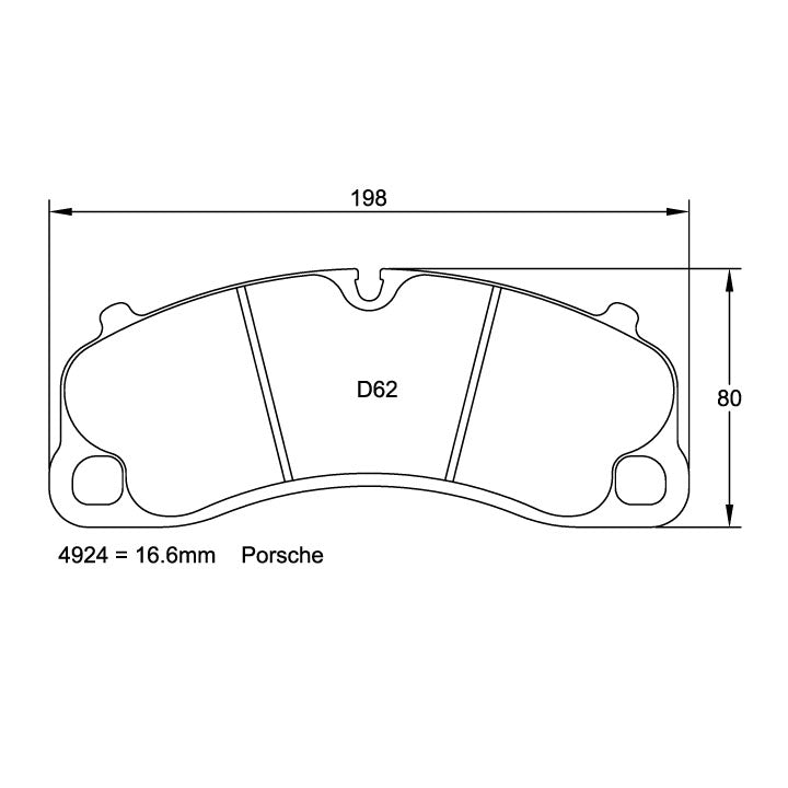 Pagid Porsche 991/992 GT3 / Cayman GT4 Front Brake Pads - RSL-1 Race Compound - U-4924