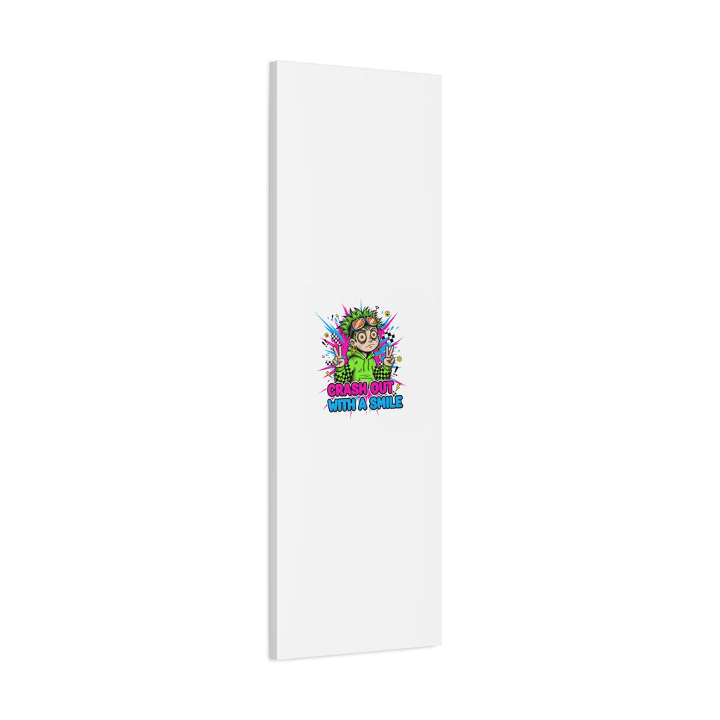 Crash Out With a Smile Canvas Print | Neon Skate Graffiti, Meme Meltdown Art