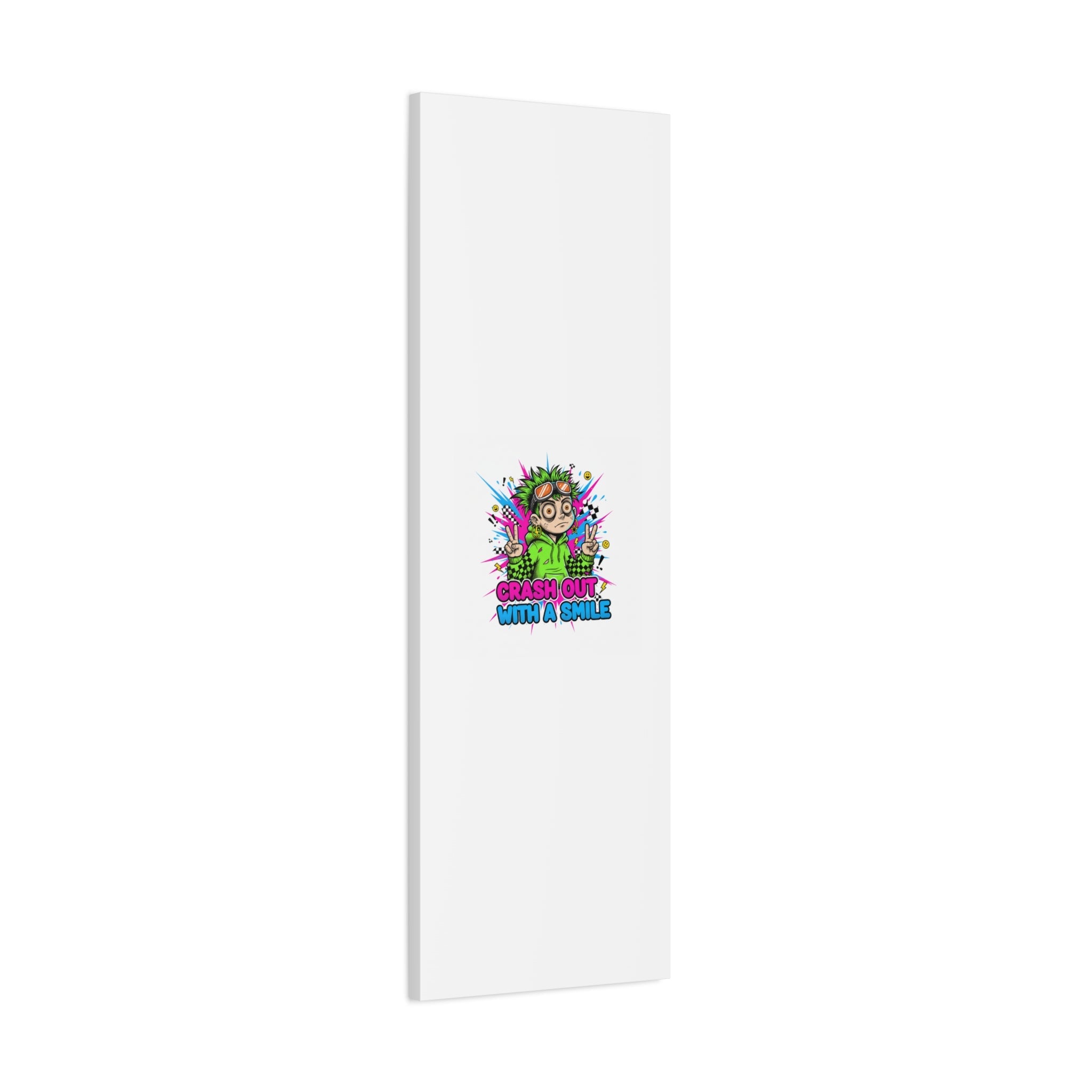 Crash Out With a Smile Canvas Print | Neon Skate Graffiti, Meme Meltdown Art