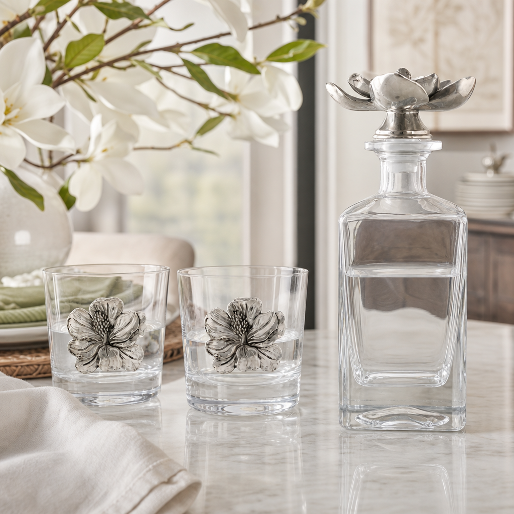 Magnolia Decanter Set with Glasses