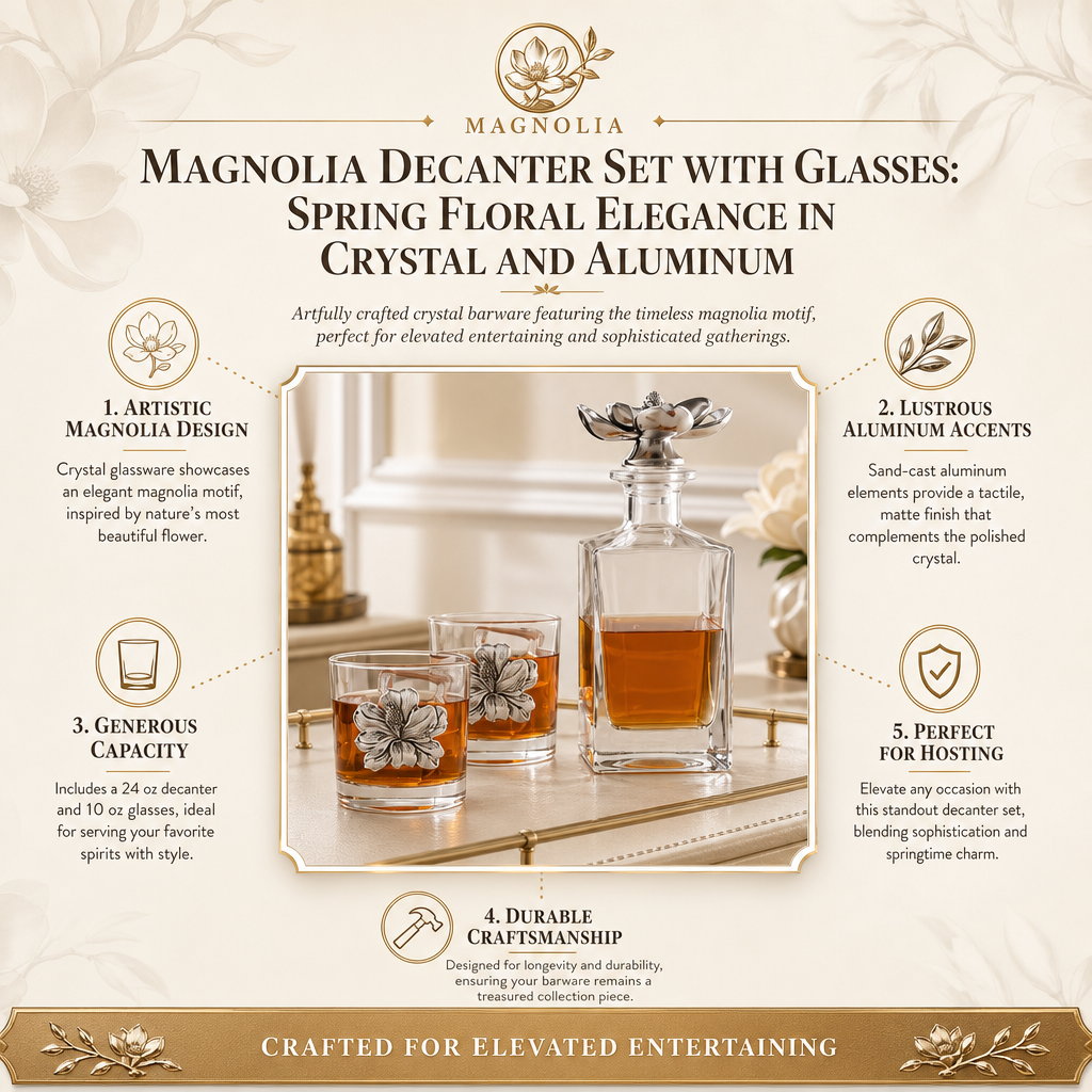 Magnolia Decanter Set with Glasses