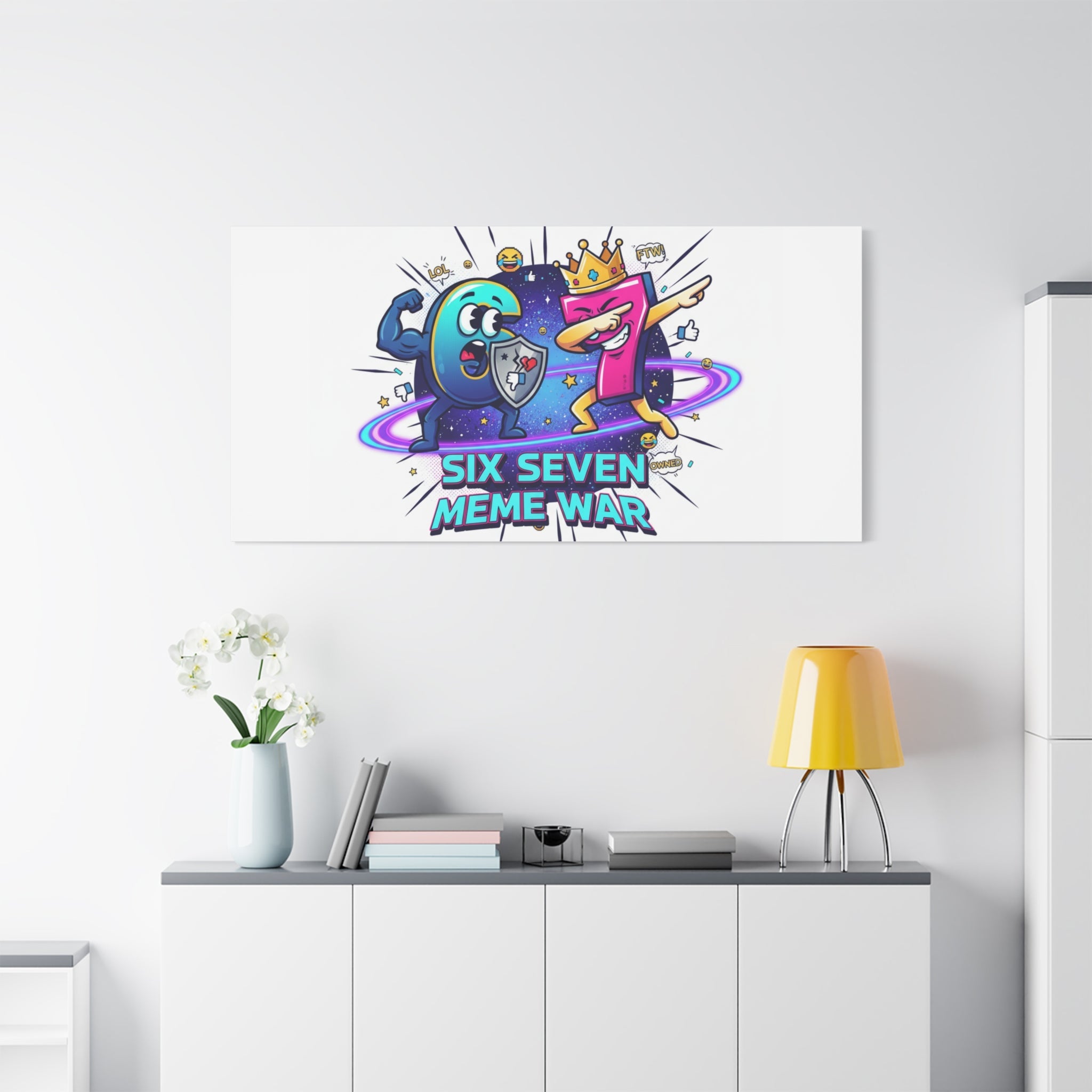 Six Seven Meme War Canvas | Legendary Internet Battle Art, Viral Culture Wall Decor