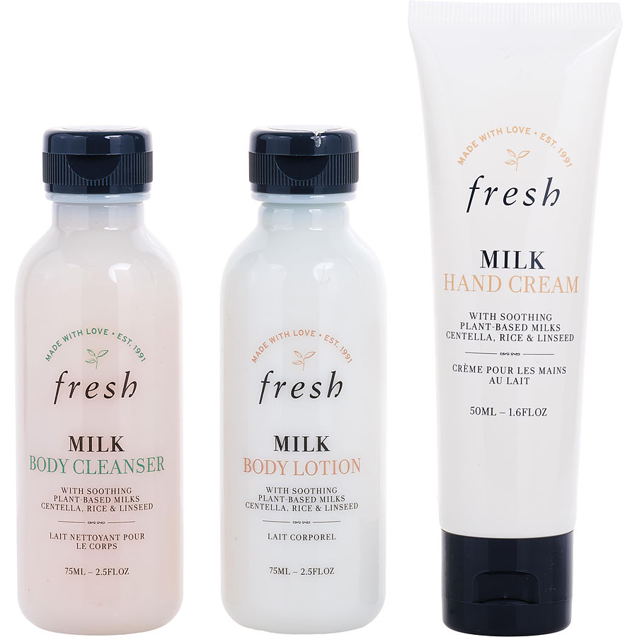 Body Nourishing Trio: Milk Body Wash 75ml + Milk Body Lotion 75ml + Milk Intenstive Hand Cream 50ml --3pcs
