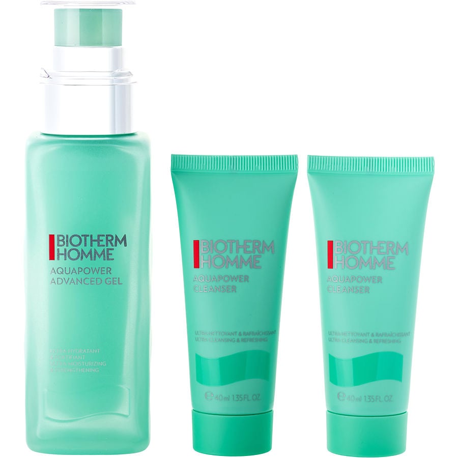 Homme Aquapower Set: Aquapower Advanced Gel 75ml + Aquapower Cleanser 40ml X 2 --3pcs