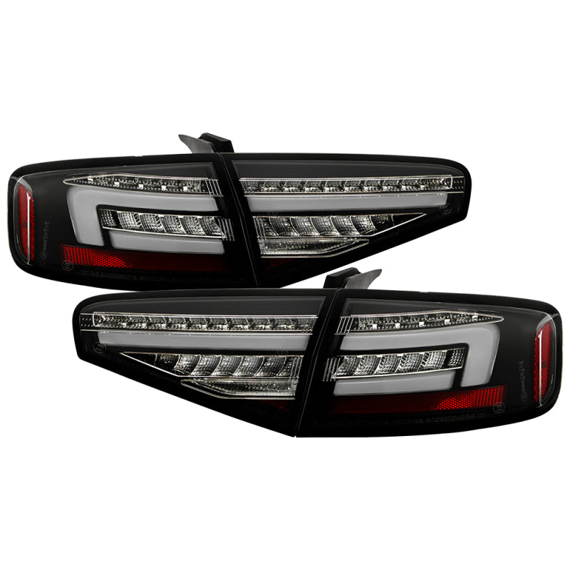 SPYDER 13-16 Audi A4 4DR LED Tail Lights LED Clear Reverse Lights - Black ALT-YD-AA413-SEQ-BK 5087171