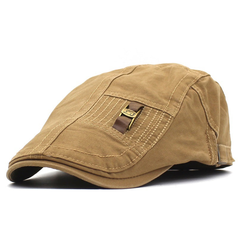 Leather Strap Jeans Button Men And Women Retro Peaked Cap