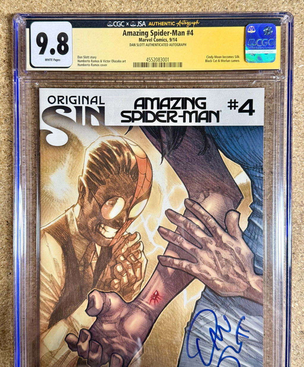 Amazing Spider-Man #4 (Marvel 2014) CGC 9.8 X JSA Authentic Signed Dan Slott